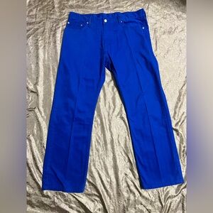 Levi’s 514 Men’s straight leg royal denim blue jeans black label size 36x29